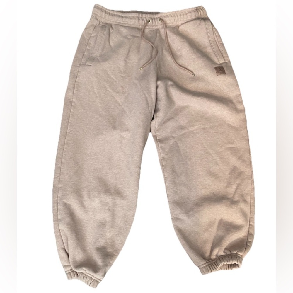 Rare Jordan Flight Women Washed Fleece Ankle Joggers Pants Light Pink Size Large